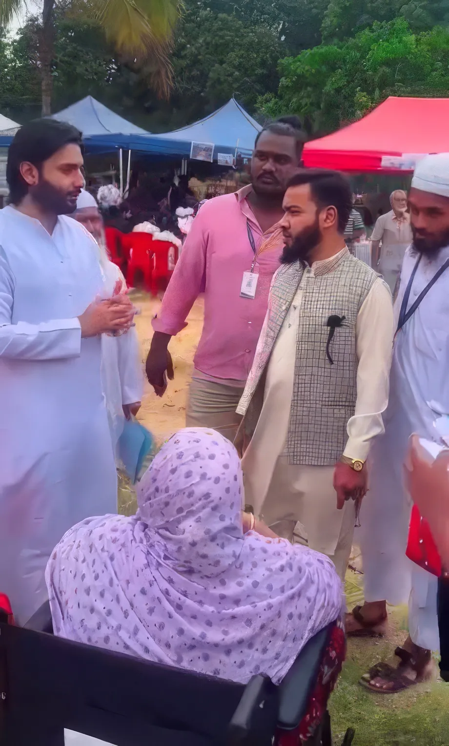 Wheelchair distribution at a health camp